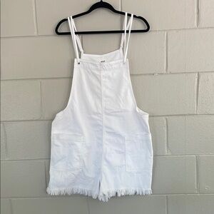White Denim Women's Overall Shorts